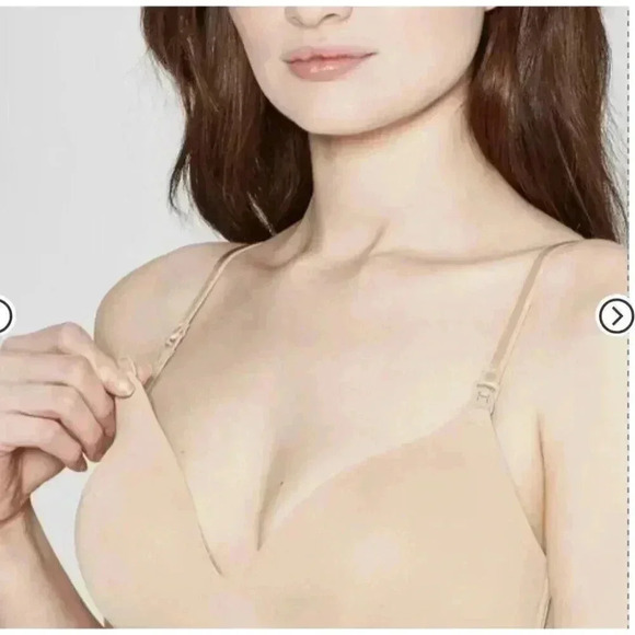 Auden Women's 38DDD Nursing Lightly Lined Wirefree Bra Pearl Tan - Picture 3 of 11